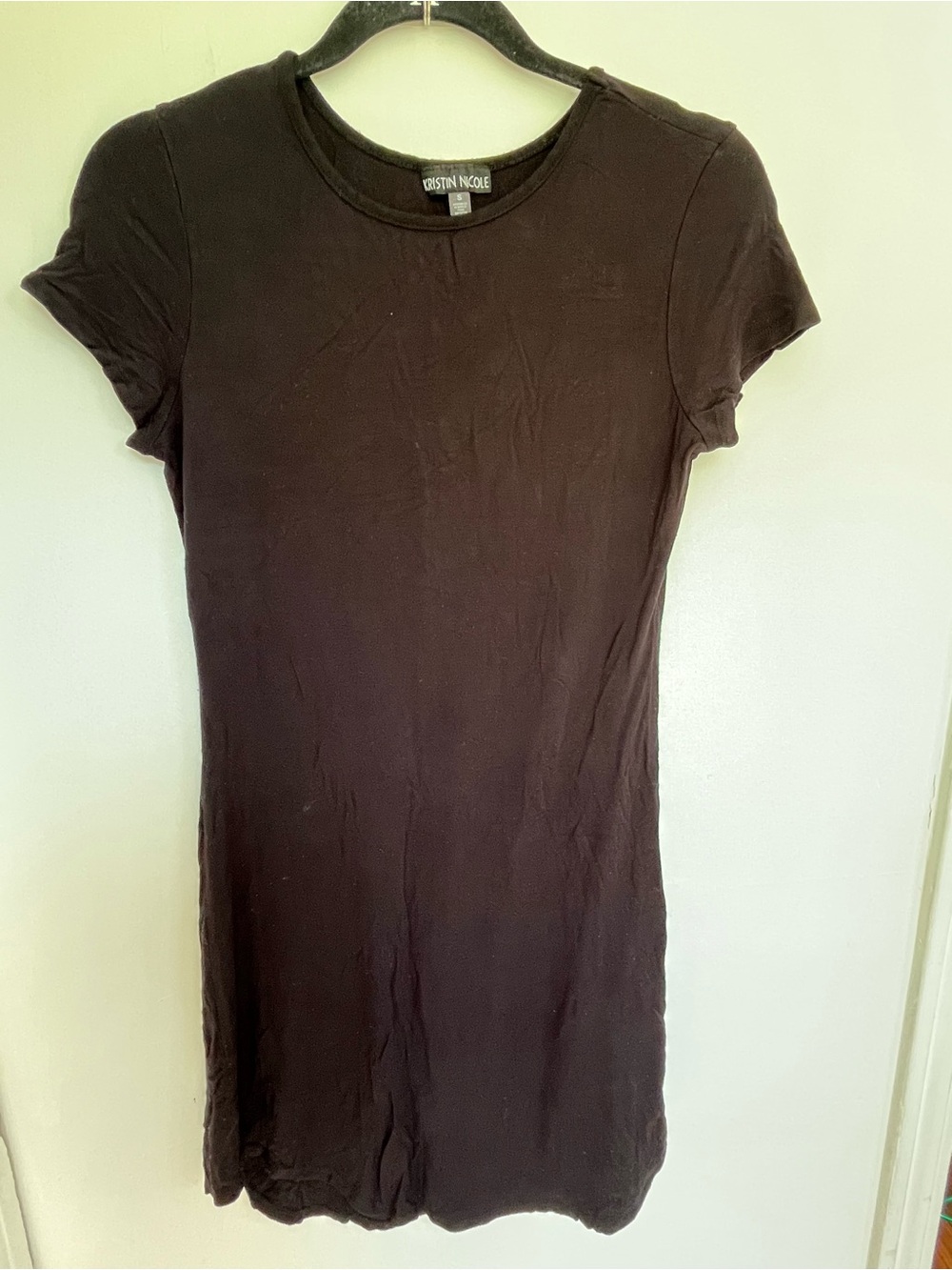 Kristin Nicole Simple Little Black Tee Dress Minimalist Women’s Size Small